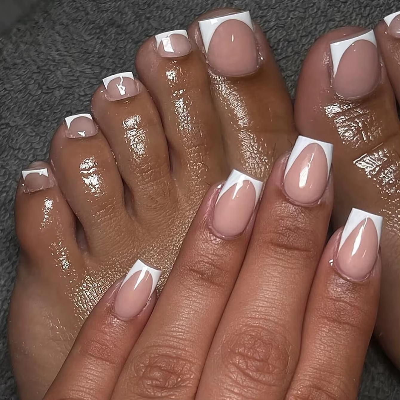 Ballectcore carré couleur bonbon rose moyen, 48 pièces, presse sur les ongles et les orteils avec bo