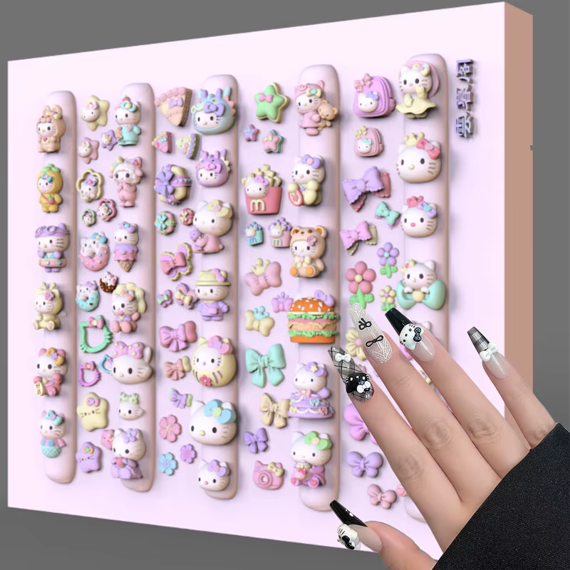 Moules 3D en Silicone pour Nail Art, classique Hello Kitty My Melody Pochacco, modèle de sculpture,