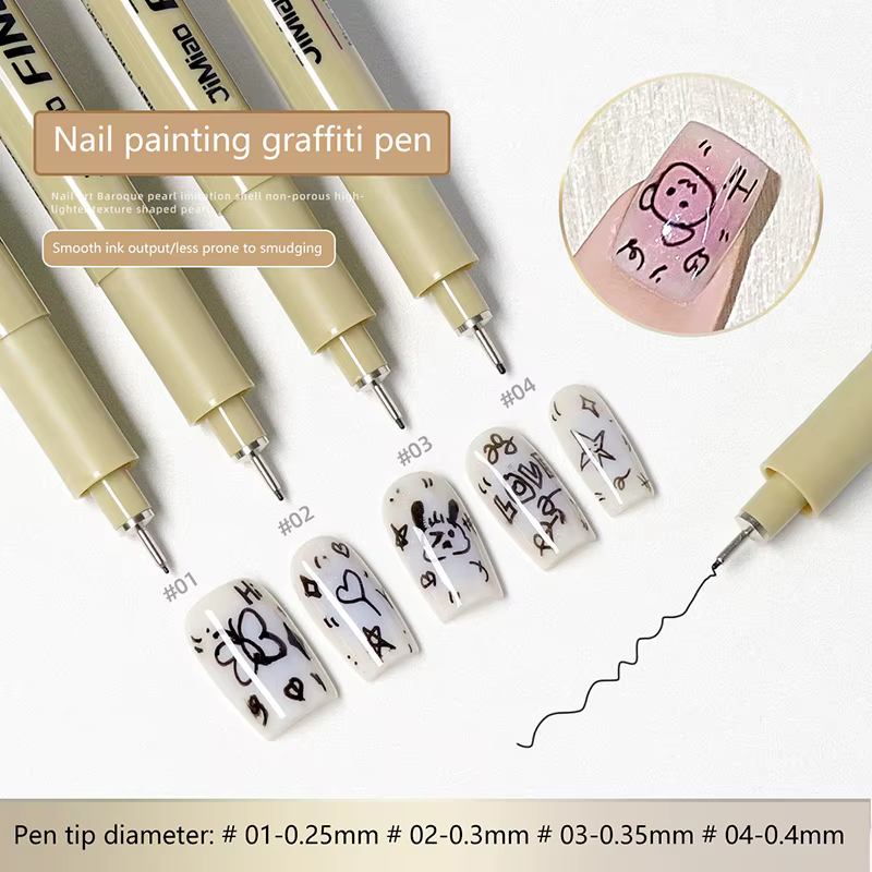 Stylo de ligne de Graffiti pour Nail Art, peinture sur Gel, stylo de dessin de fil étanche, stylo de