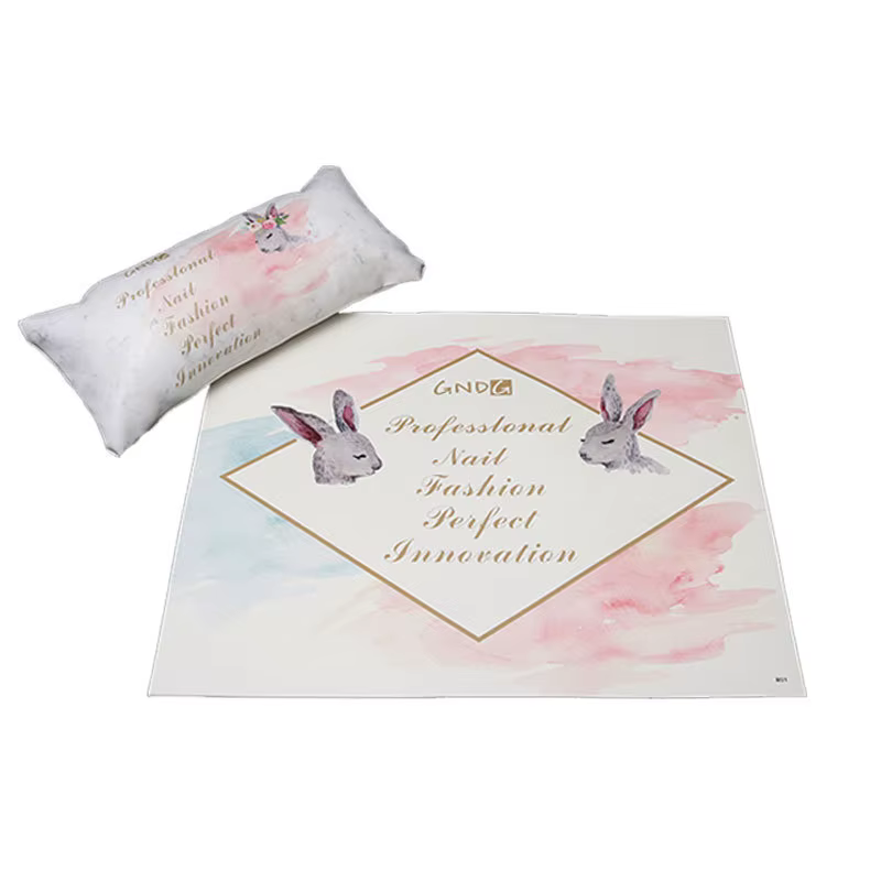 Ensemble d'oreillers pour manucure, cuir PU avec motif de marbre et motif de feuilles, tapis de Tabl