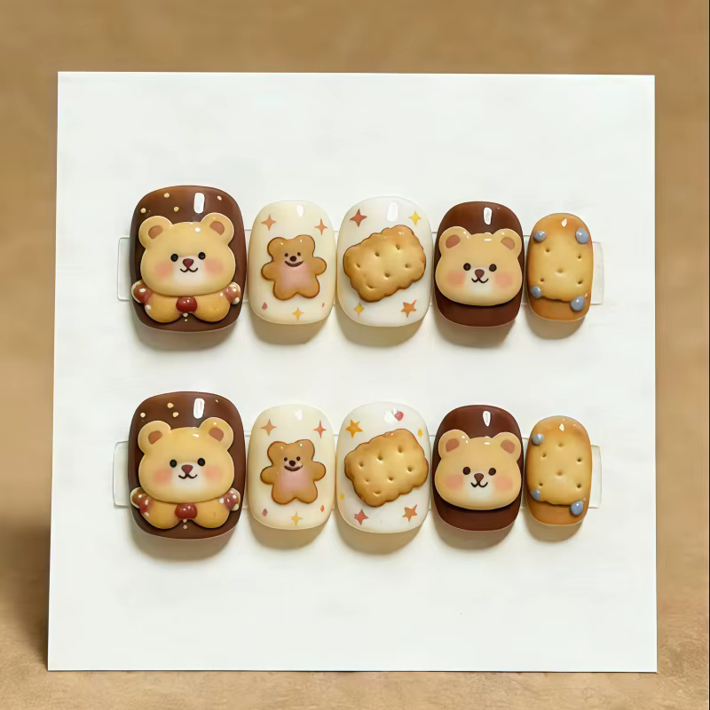 Ensemble de moules à ongles et à biscuits en forme d'animaux mignons - Formes de chien et de lapin,