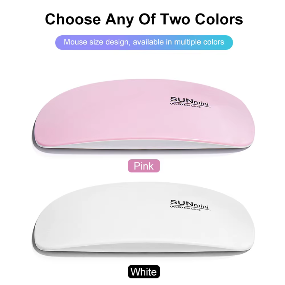 Mini lampe de séchage des ongles portable, 6 LED, lampe UV pour le séchage du vernis, vernis gel ave