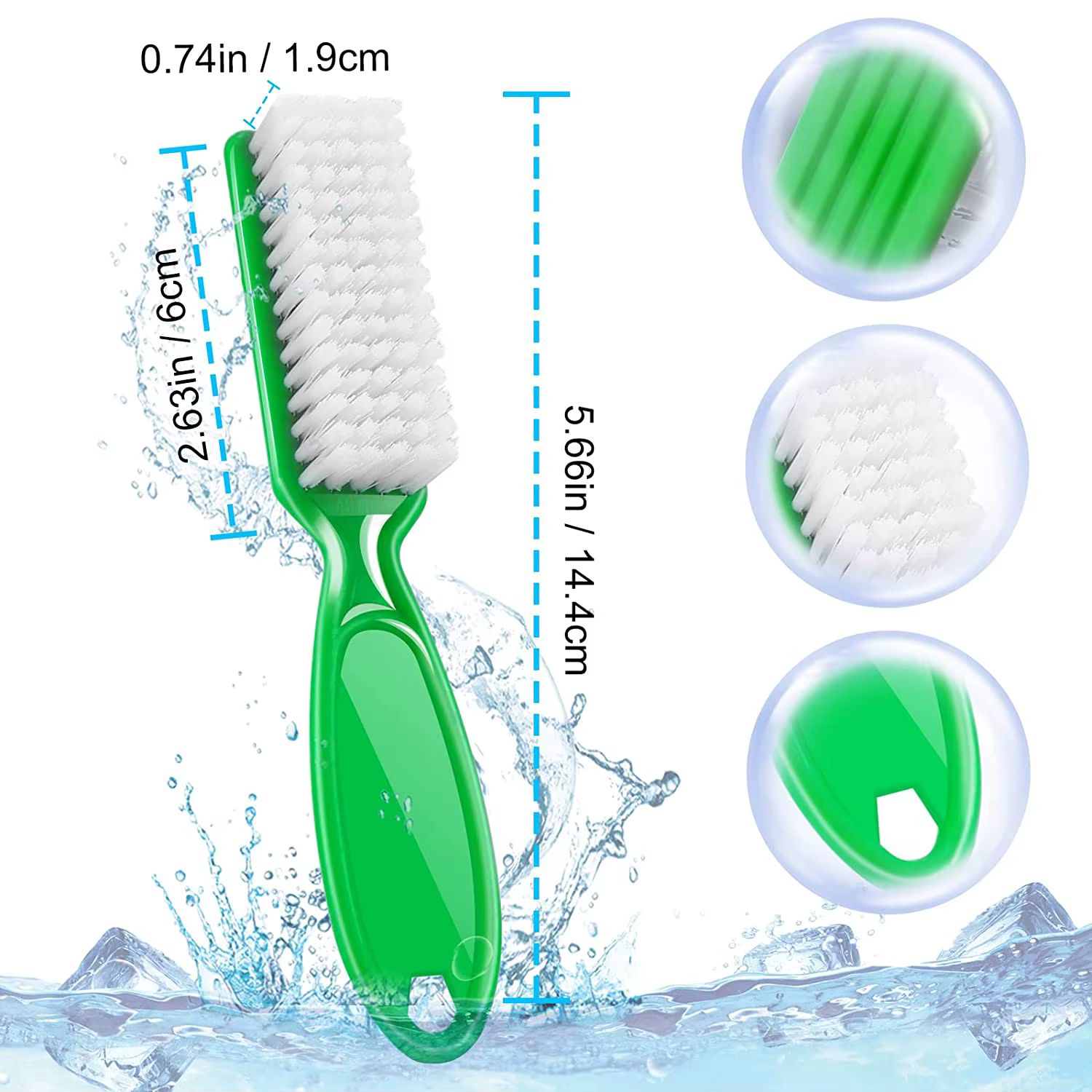 Brosse de nettoyage pour ongles, couleur, poignée en plastique, brosse multifonctionnelle, nettoyage