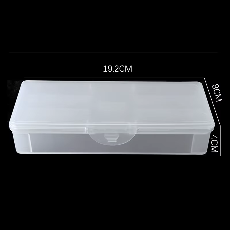 Outil rectangulaire Double couche pour Nail Art, boîte de rangement vide, pincettes, stylos, polissa