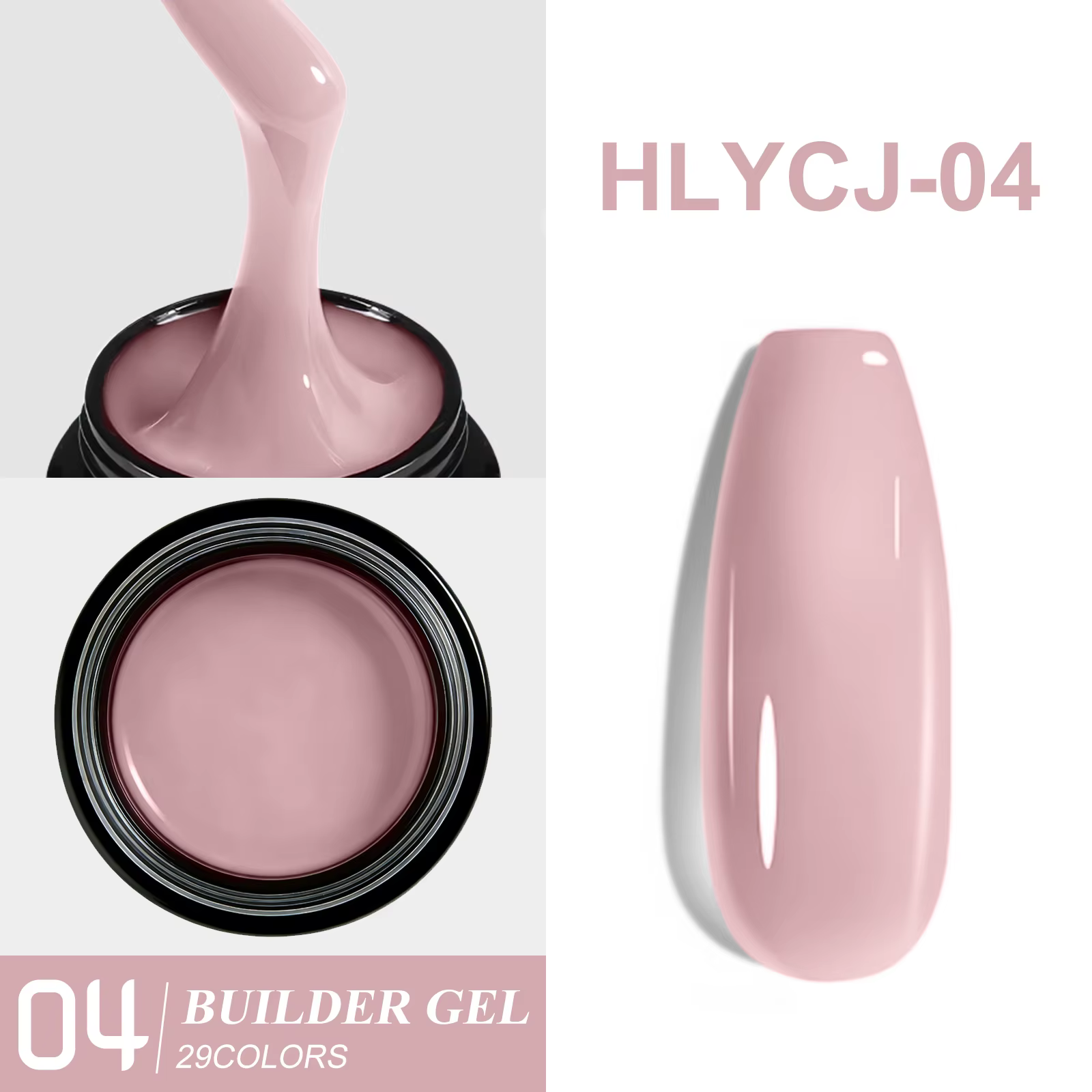 Gel de construction transparent HL 20g pour extension d'ongles, vernis à ongles acrylique dur, gel a
