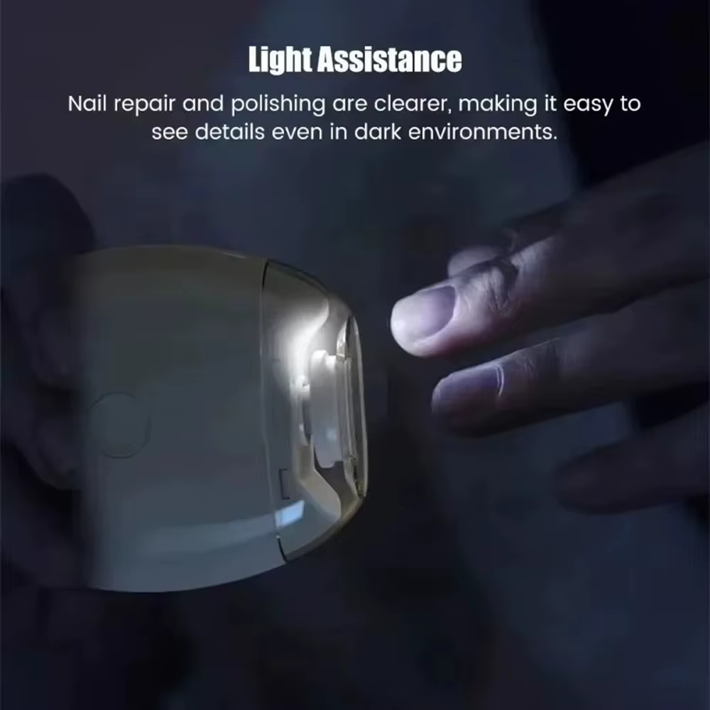 Coupe-ongles électrique 2 en 1 avec lumière LED, lime à ongles automatique, mini outils de manucure