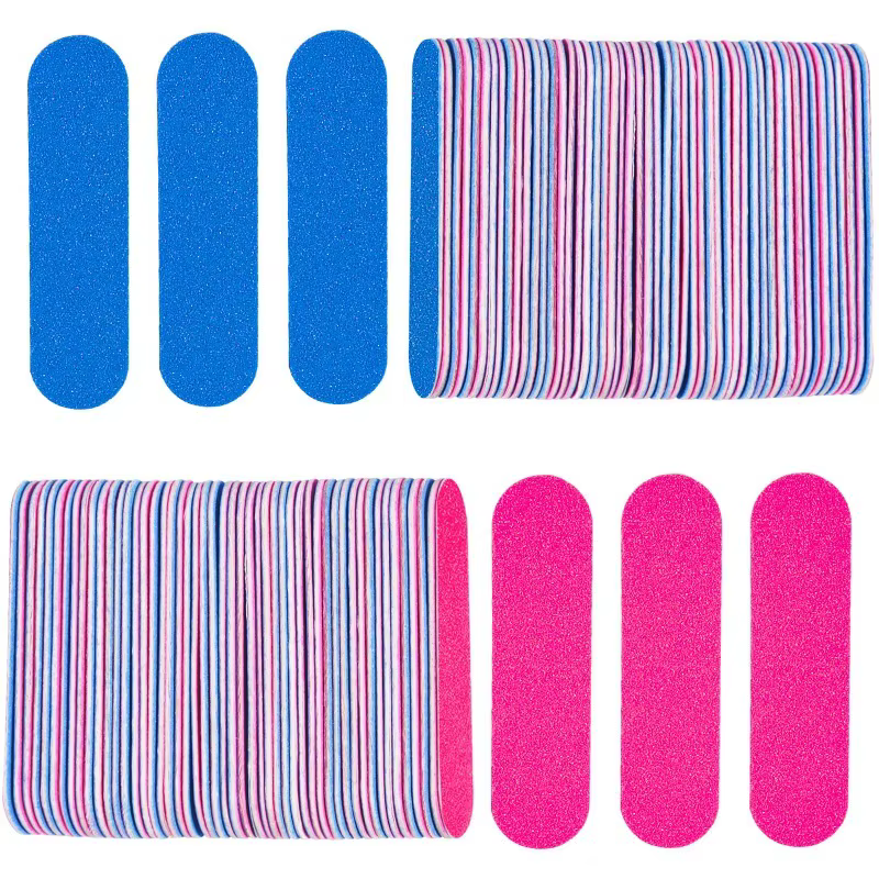 Mini-limes à ongles en vrac, 100 pièces, limes à ongles jetables double face, format voyage pour hom