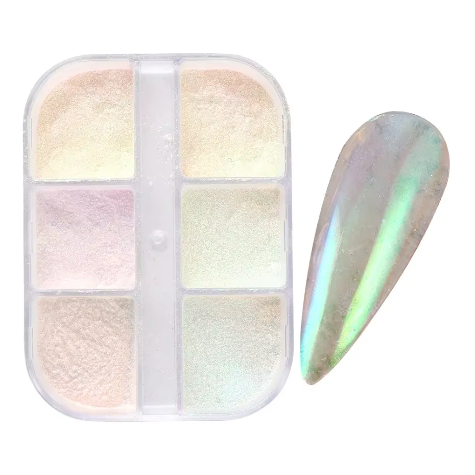 Couleurs solides tapotements ongles poudres UV vernis décoration miroitant Fine paillettes dégradé m