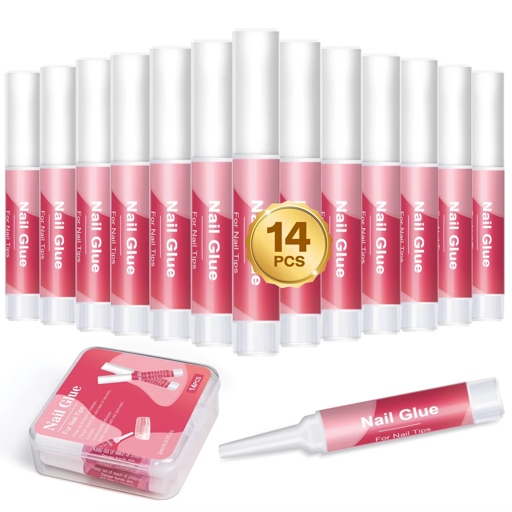 14 pièces colle à ongles pour presse sur ongles pour pointes d'ongles colle à ongles acrylique longu