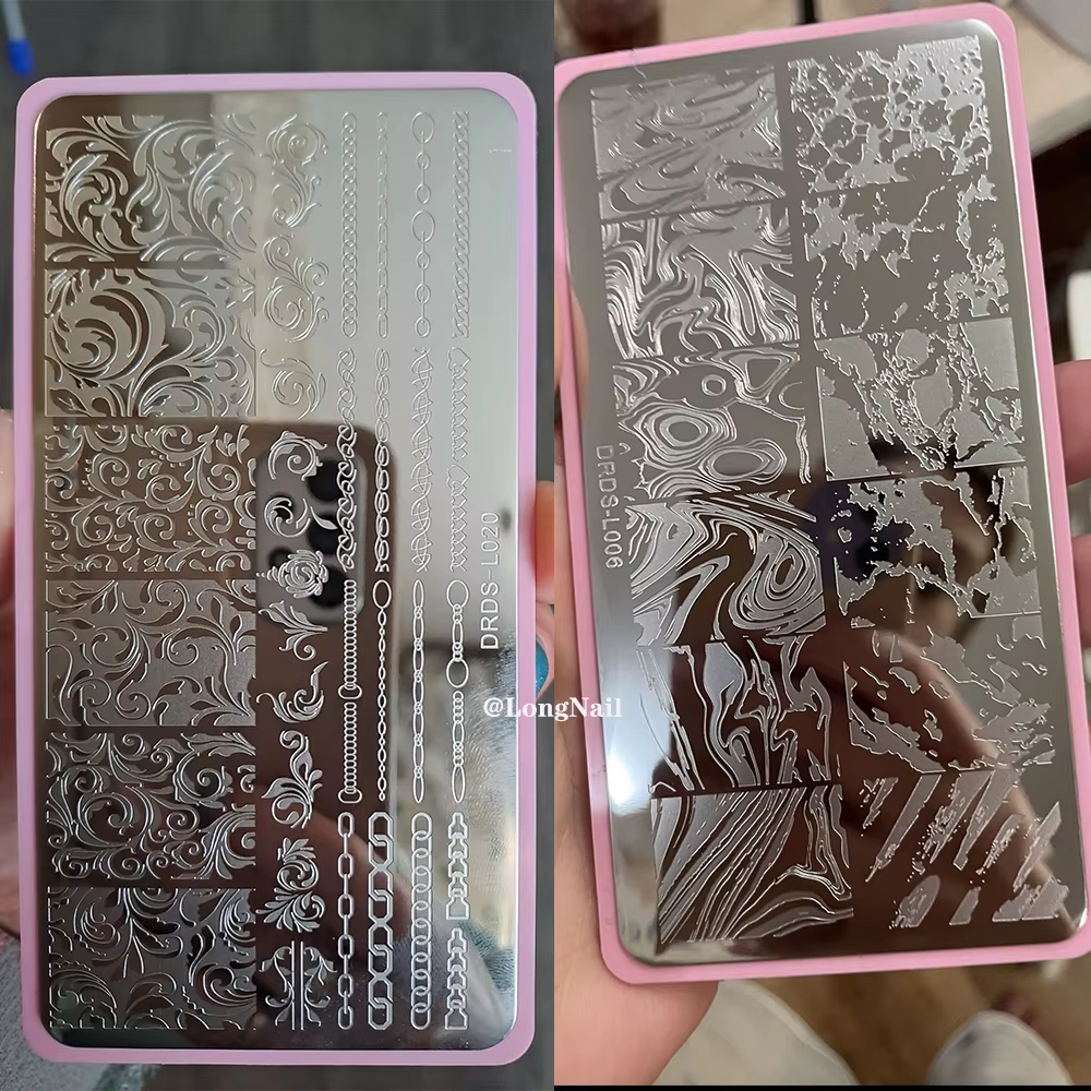Plaques d'estampage pour ongles, motif d'écorce d'arbre, feuilles, Image de bain à remous, pochoir e