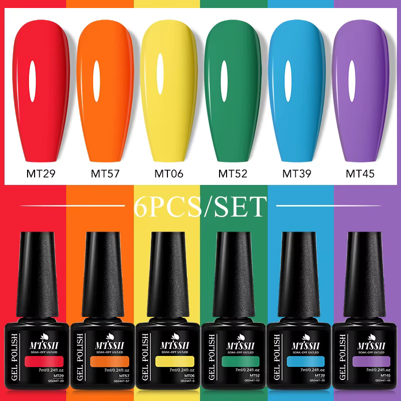 Vernis à ongles Gel Macaron, ensemble de bonbons de printemps et d'été, couleur rose bleu pour manuc