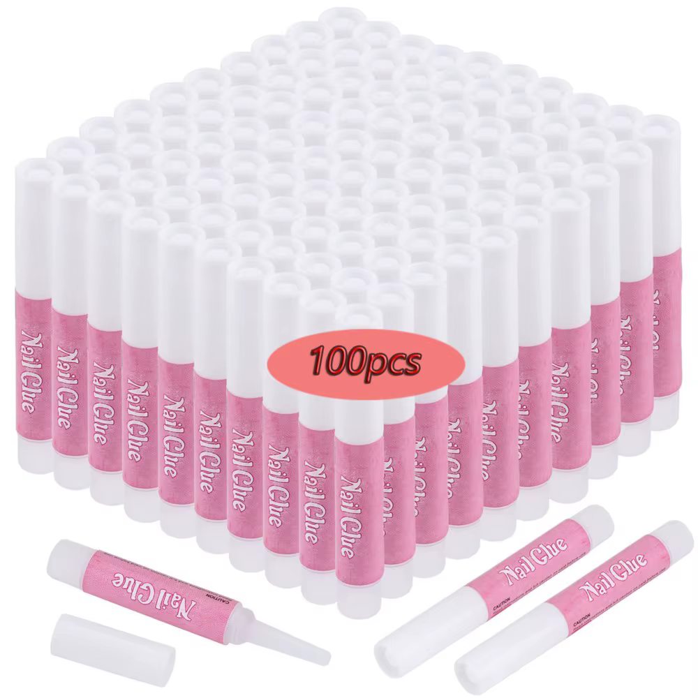Mini colle à ongles pour pointes d'ongles en acrylique, 100/50 pièces, colle Super adhésive pour str