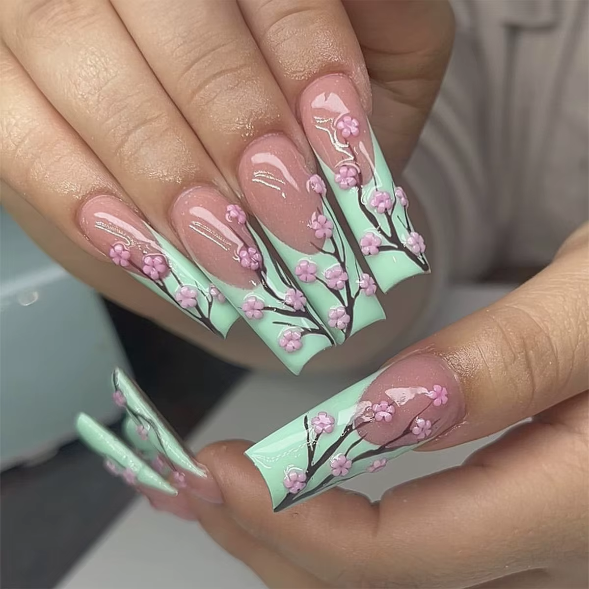 Faux Ongles Longs et Courts pour Femme et Fille, Nministériels d Floral Mignon, Décoration à 50 Poin