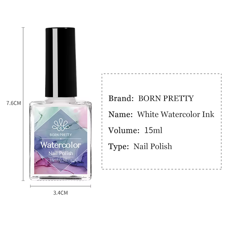 BORN PRETTY 15ml Gel à fleurs blanches UV LED Soak Off vernis à ongles effet d'épandage aquarelle ma