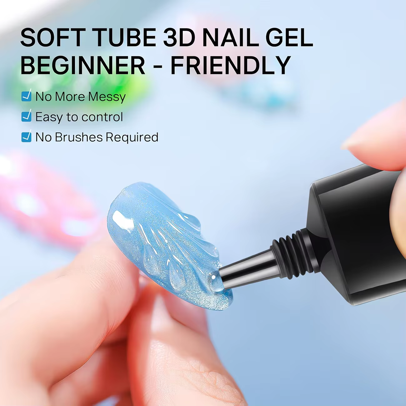 DOULINGDAI Gel de sculpture 3D pour nail art - 3 pièces de vernis à ongles transparent sans résidu