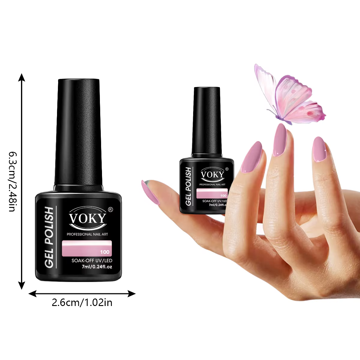 VOKY 12PCS/SET Pink est un ensemble de vernis à ongles brillants