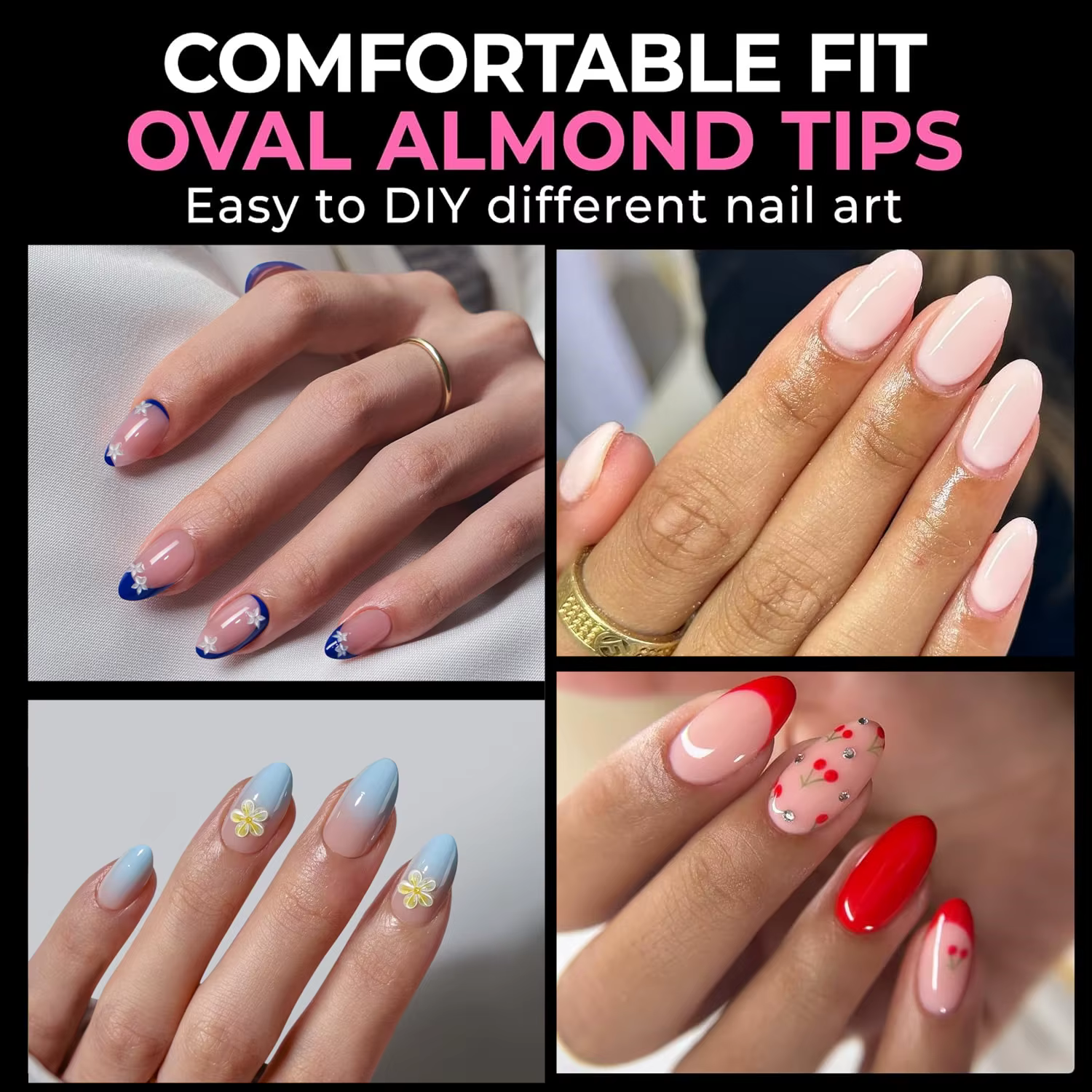 Faux ongles ovales préformés 504 pièces