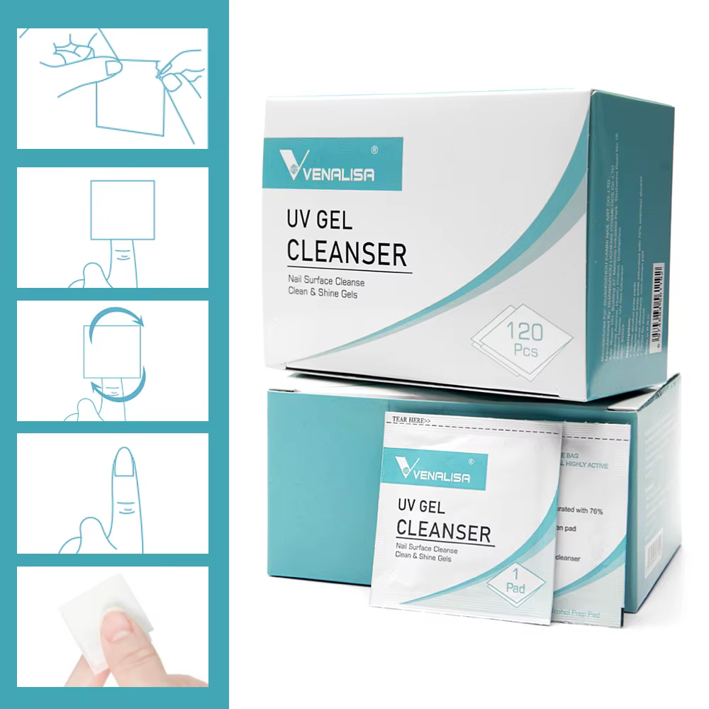 20 pièces/120 pièces Venalisa dissolvant lingettes tampon pour ongles manucure nettoyant Nail Art UV Gel