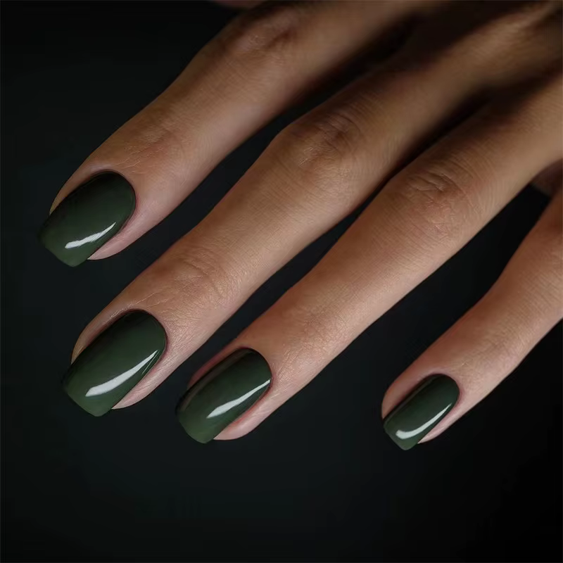 24 pièces couleur unie JapanKorea faux ongles femmes filles Art acrylique couverture complète imperméable presse