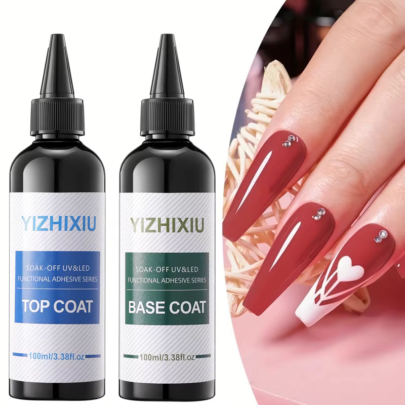 Lot de 2 vernis gel YiZhiXiu 100 ml : Base et Top Coat Super