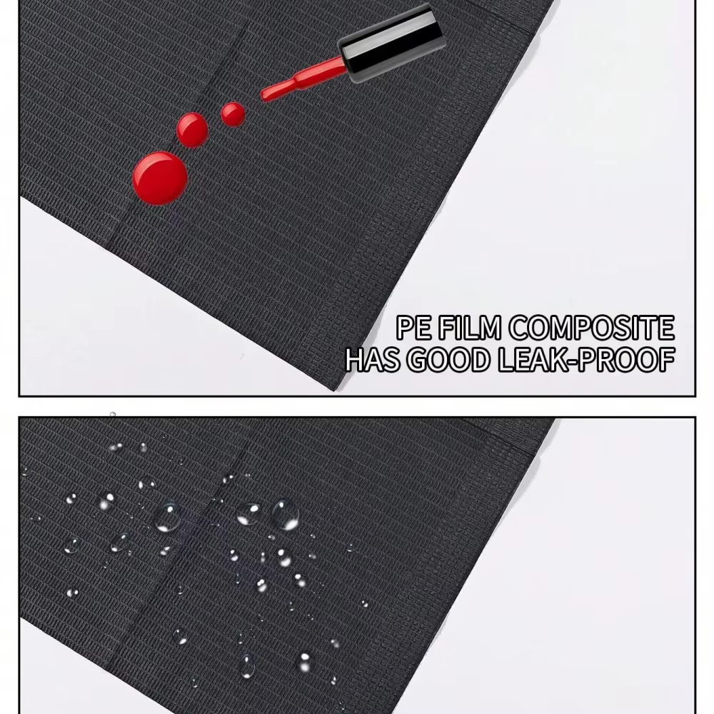 Tapis de table de manucure jetable noir