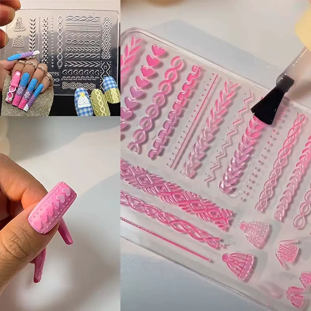 Pull d'hiver 3D acrylique moule Silicone Nail Art ongles bricolage
