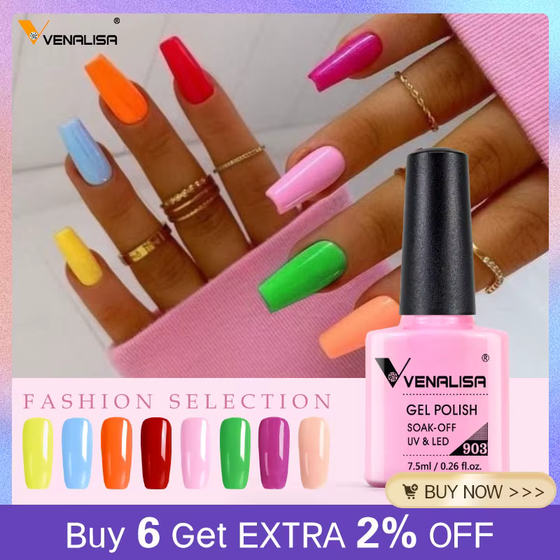 7.5ml VENALISA Super Sparkle Laser vernis à ongles Semi Permanent Gellack Nail Art Salon paillettes tremper le Gel