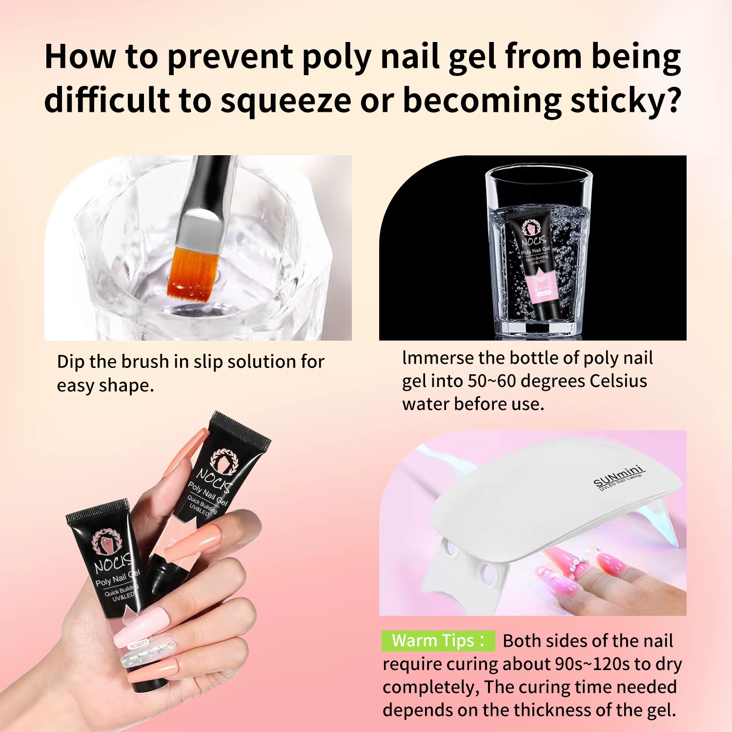Kit de gel poly pour manucure NOCIS