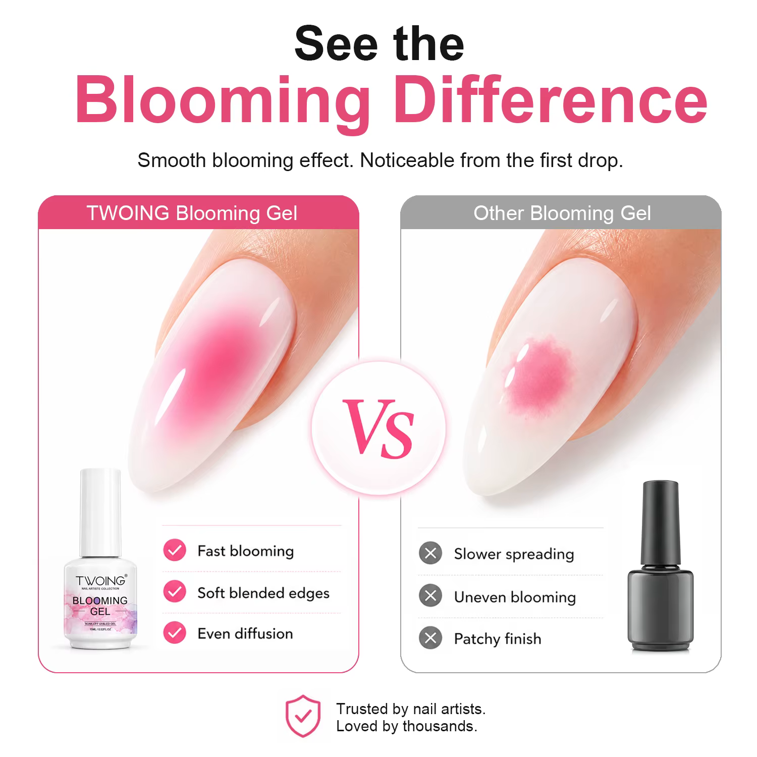 TWOING Blooming Gel 15ml gel soak off transparent UV LED pour effet