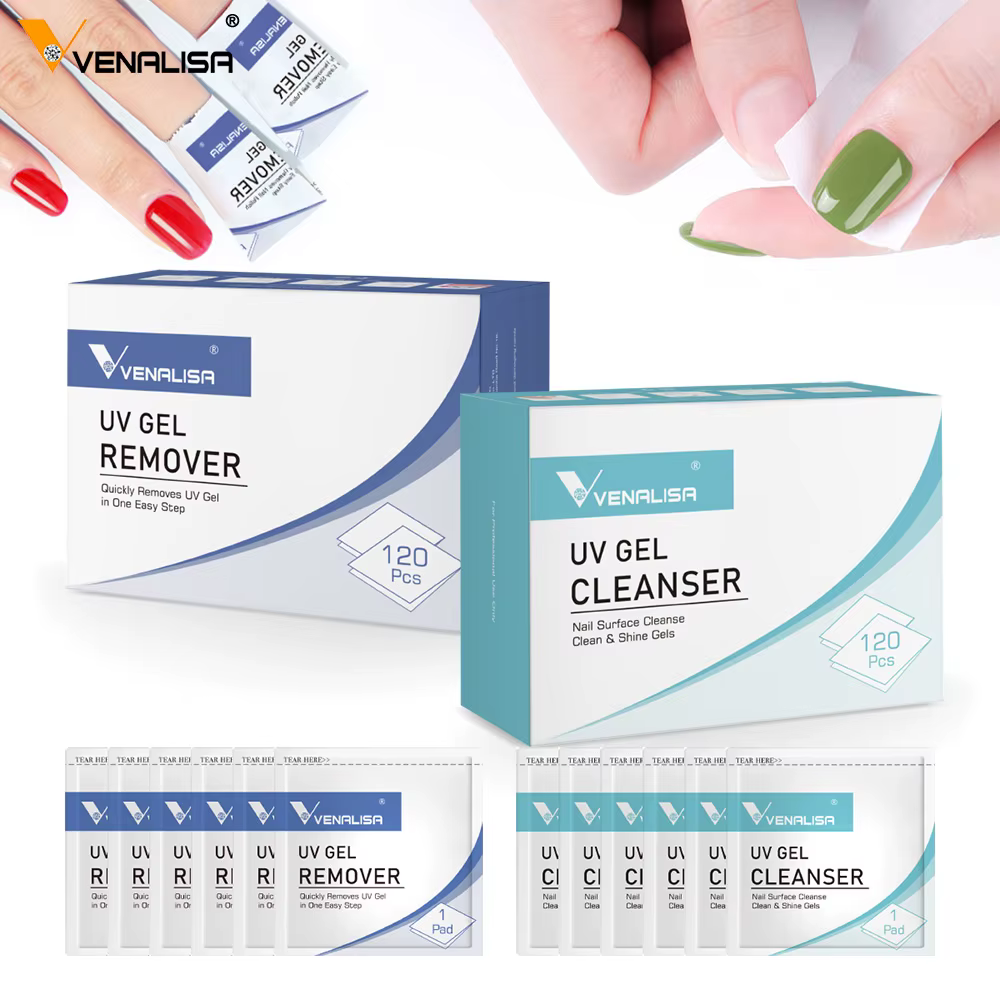 20 pièces/120 pièces Venalisa dissolvant lingettes tampon pour ongles manucure nettoyant Nail Art UV Gel