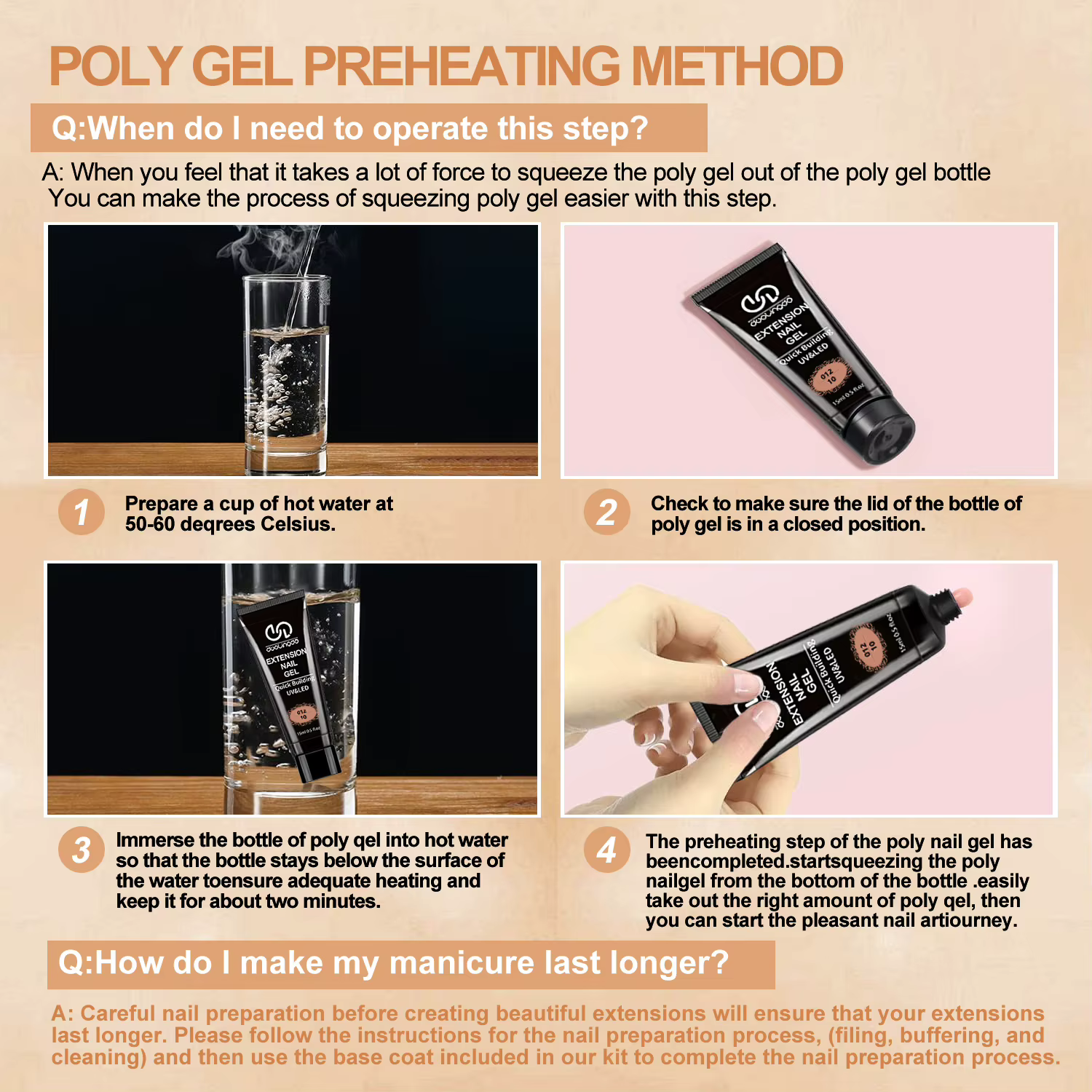 Gel d'extension d'ongles en poly pour allonger les ongles