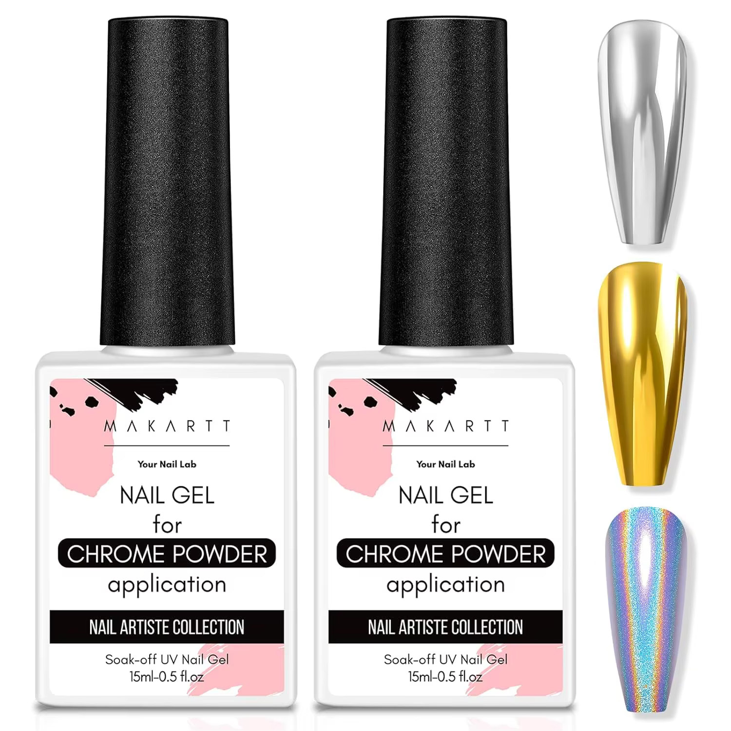 Top Coat Gel pour Poudre Chrome : Effet Miroir Brillant
