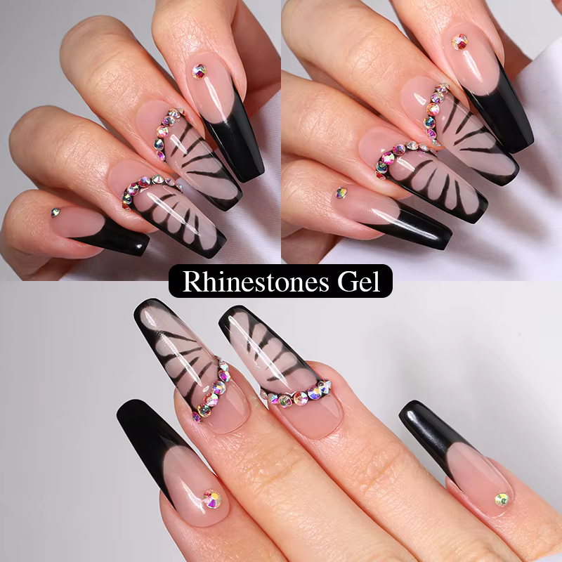 MSHARE 3D couche de finition Gel 50ml 5 en 1 strass sans lingette goutte d'eau UV/LED Gel à tremper pour Nail Art et Extensions