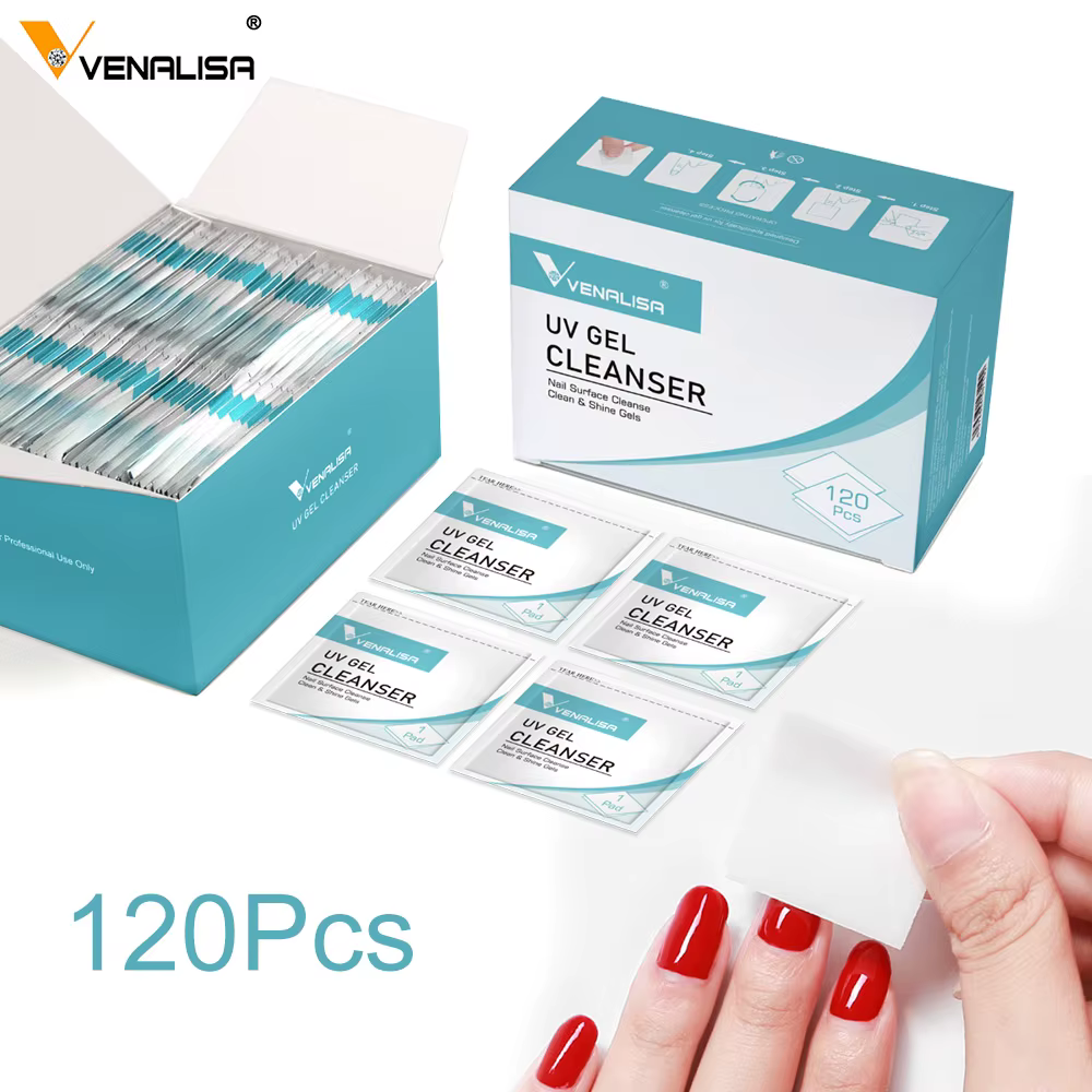 20 pièces/120 pièces Venalisa dissolvant lingettes tampon pour ongles manucure nettoyant Nail Art UV Gel