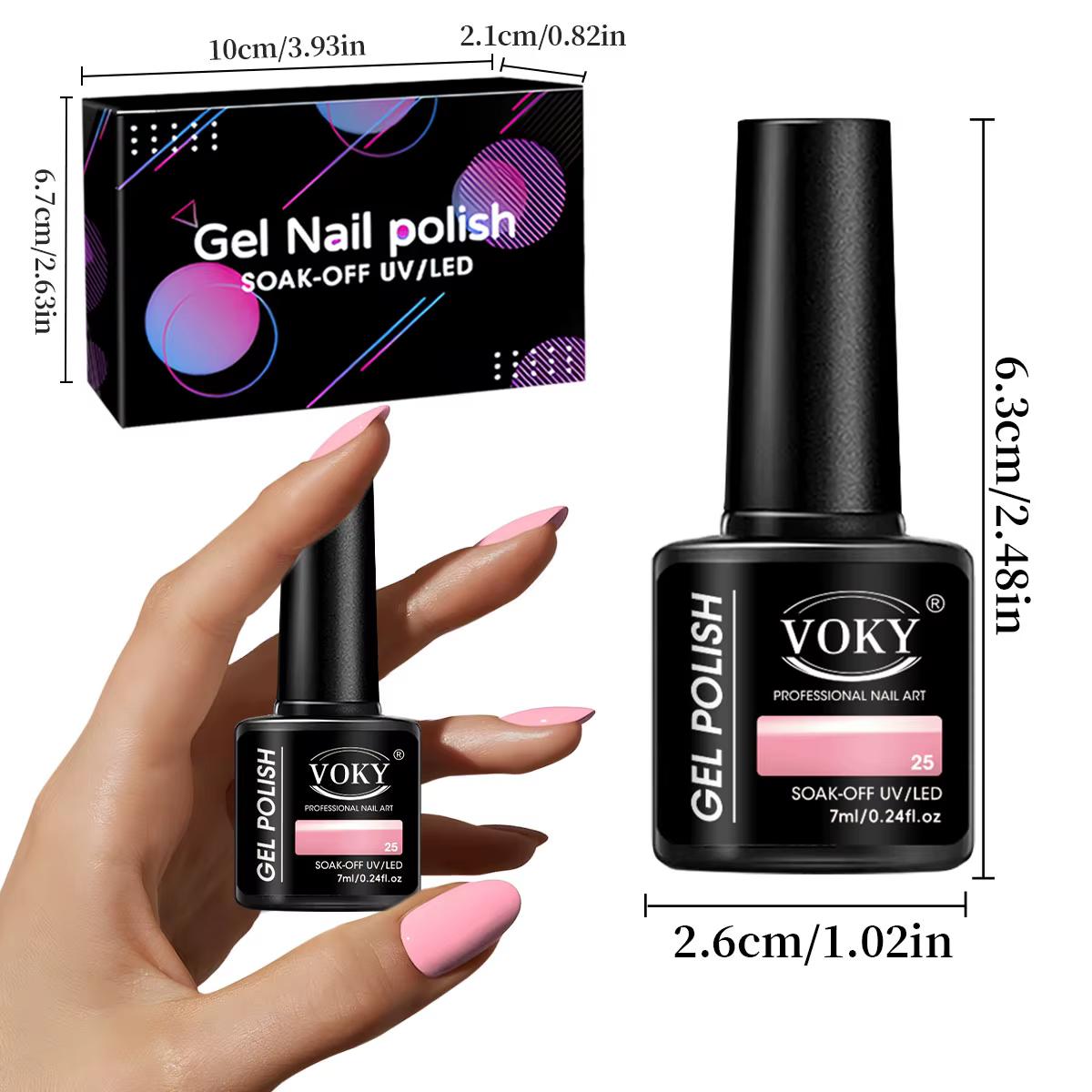 VOKY 6PCS/SET Ensemble de gel à ongles durable et amovible