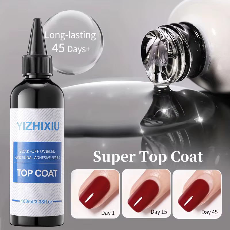 Lot de 2 vernis gel YiZhiXiu 100 ml : Base et Top Coat Super