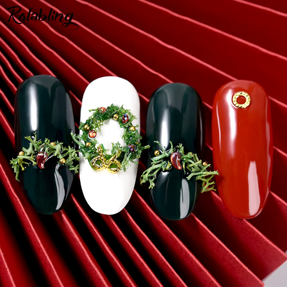 Rolabling-Autocollants 3D colorés pour Nail Art