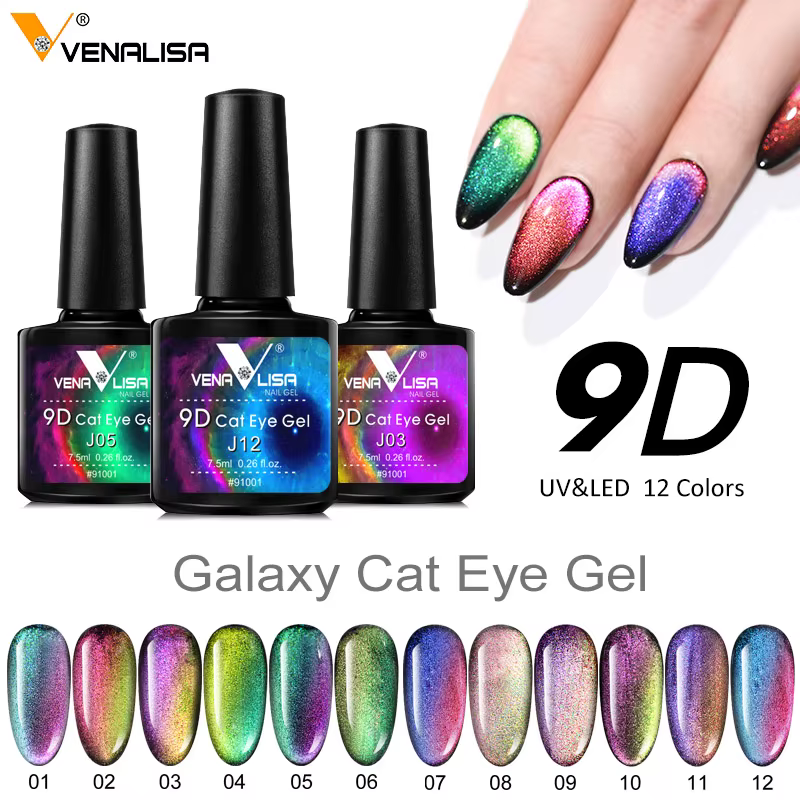 Venalisa 9D oeil de chat vernis à ongles effet Super étincelle galaxie étoilé manucure