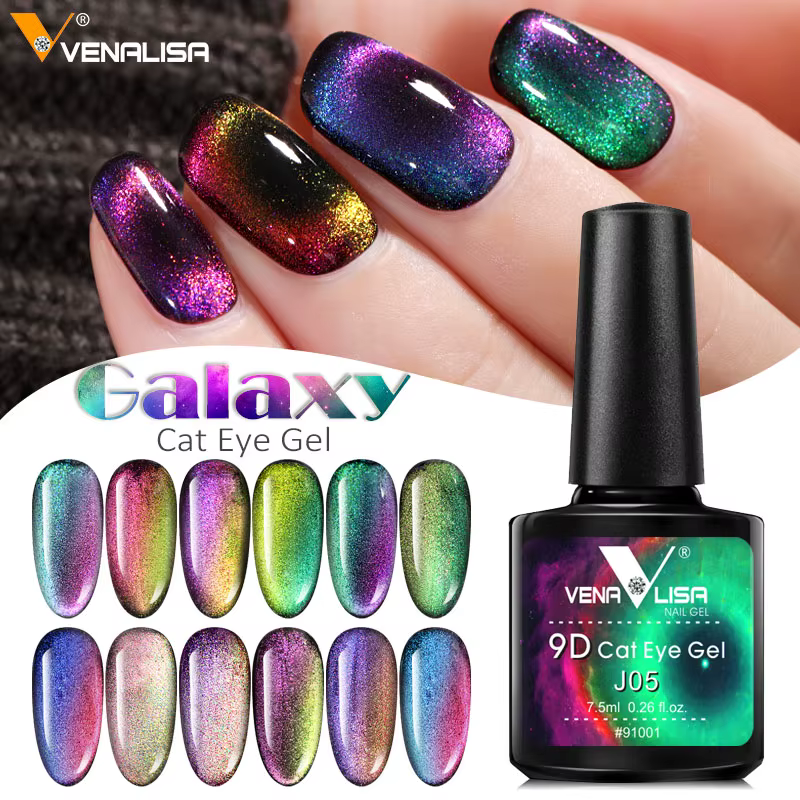 Galaxy Nail Art Design manucure Venalisa tremper l'émail 9D yeux de chat vernis Gel magnétique UV LED Gel