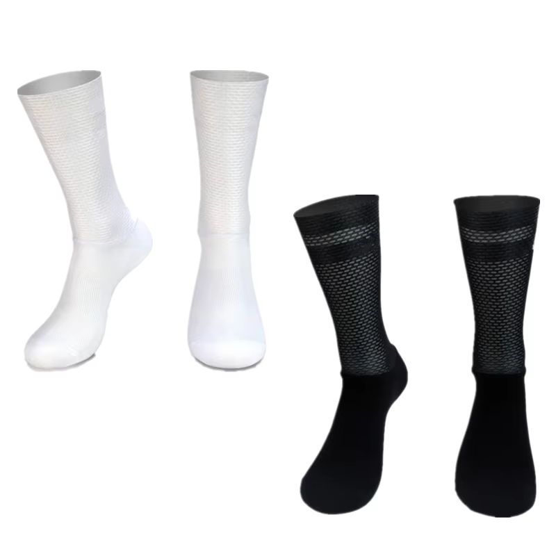 Nouveau Pro Team Aero chaussettes anti-dérapant Silicone chaussettes de cyclisme hommes vélo Sport course vélo chaussettes Calcetines Ciclismo
