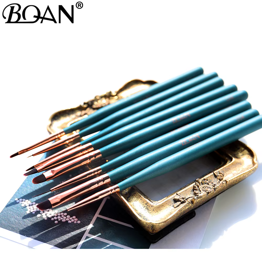 Pinceau de peinture pour nail art BQAN avec capuchon métallique