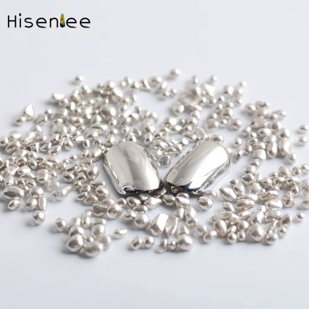 Hisenlee 20g couleur argent petit caméléon strass pierre irrégulière perles pierres manucure bricolage 3d Nail Art décoration