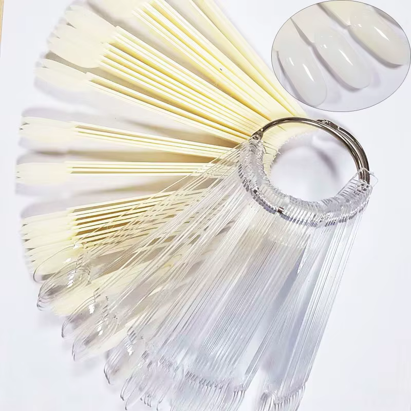Faux Ongles 50 Pièces, Capsules d'Ongles Naturelles Transparentes Ovales