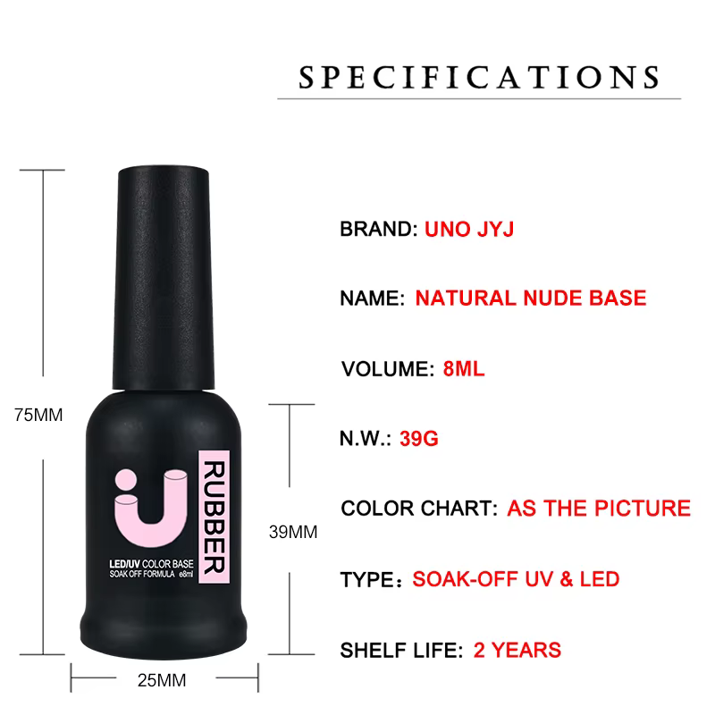 Vernis à ongles Gel Base en caoutchouc nu 8ml