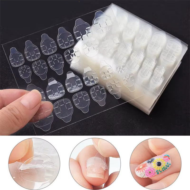 5/10 feuilles de bandes adhésives transparentes double face pour faux ongles