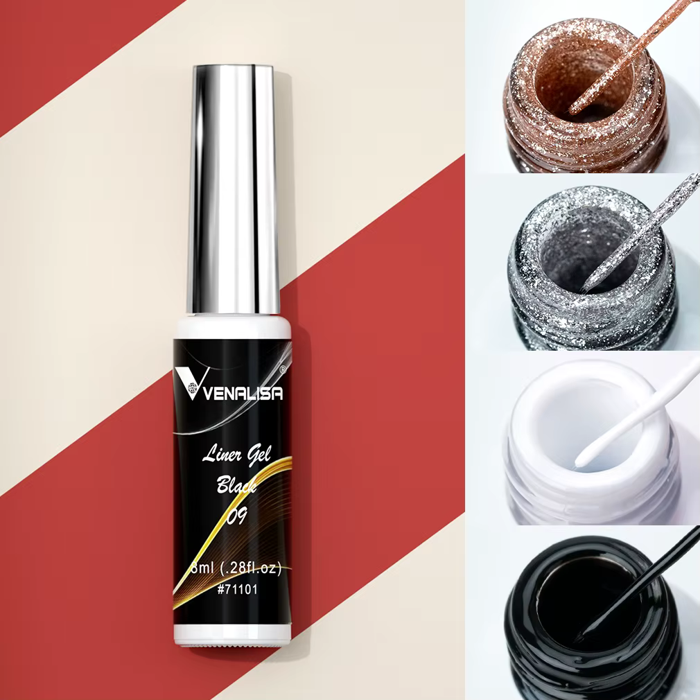 Venalisa Liner Gel 8ml vernis à ongles français UV LED peinture Gel Nail Art Design magnifique paillettes couleur