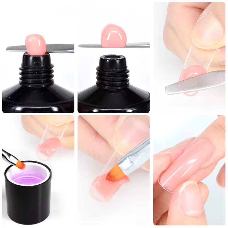 Gel à ongles acrylique liquide pour tremper UV LED Extension Gel brosse