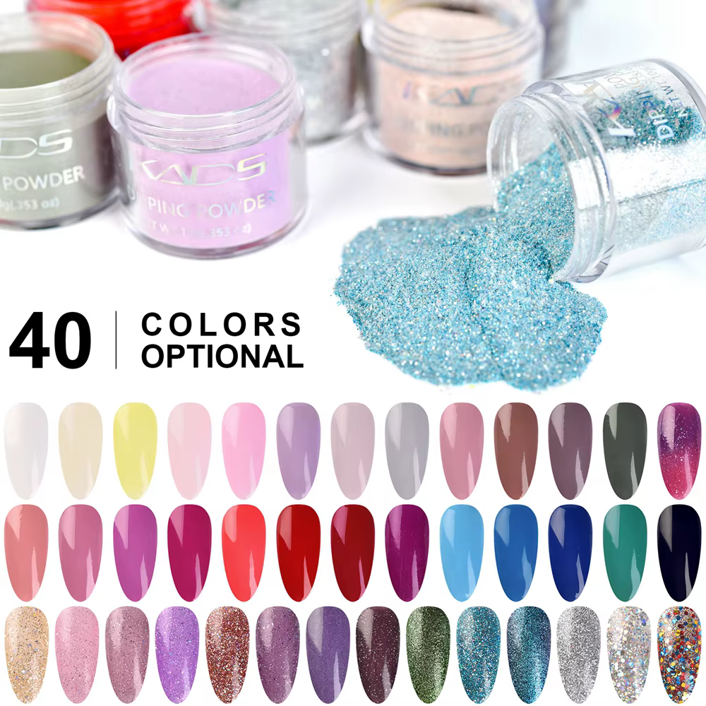 KADS trempage poudre à ongles nu coloré Dip Nail Art paillettes