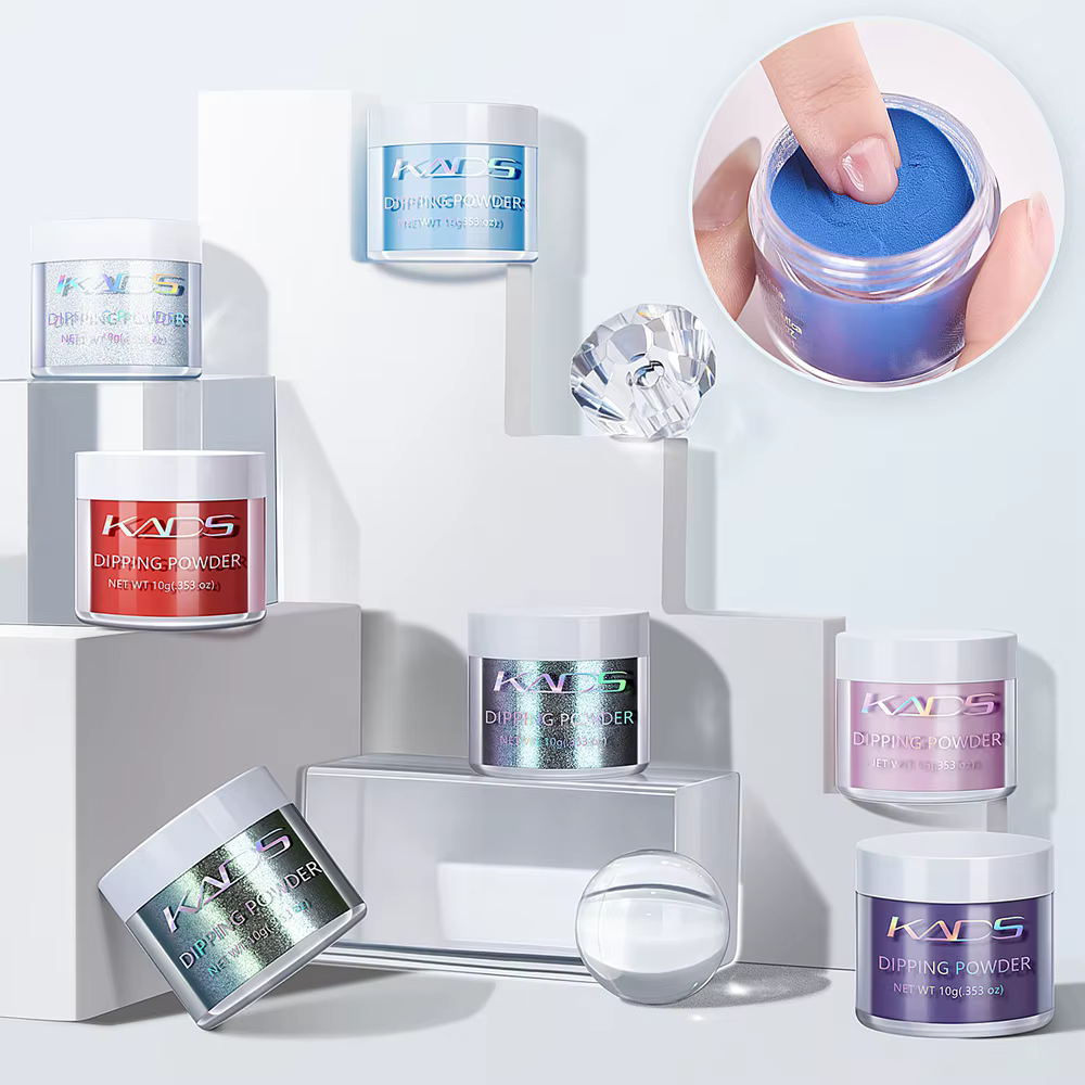 KADS trempage poudre à ongles nu coloré Dip Nail Art paillettes