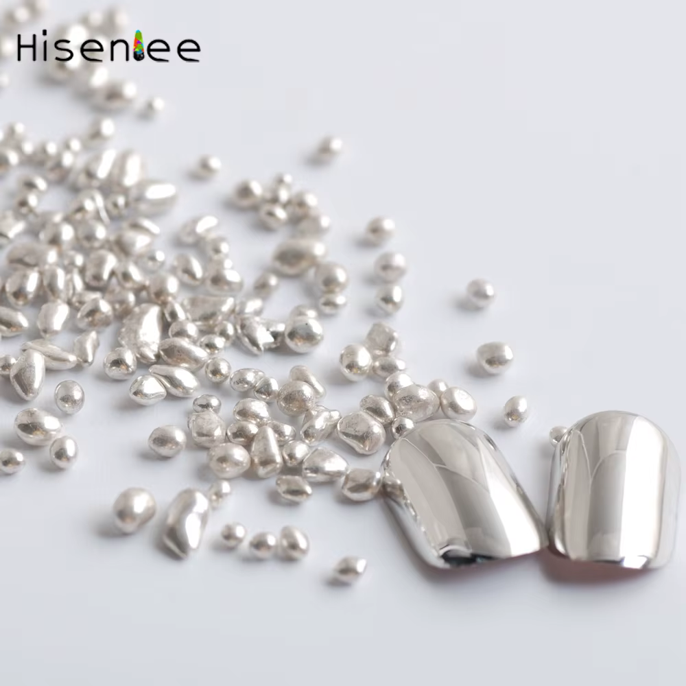 Hisenlee 20g couleur argent petit caméléon strass pierre irrégulière perles pierres manucure bricolage 3d Nail Art décoration